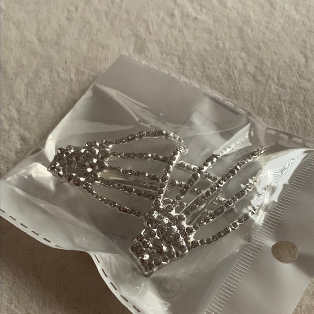 Silver Rhinestone Hair Clip